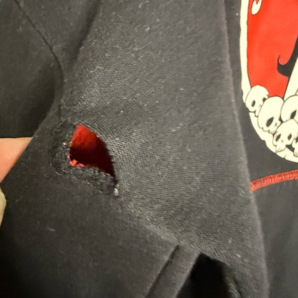 Emily the Strange I know I’m strange red and black hooded striped sweater - Picture 4 of 8